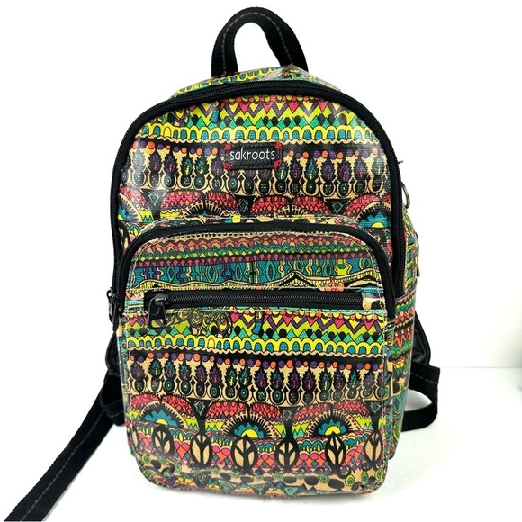 Sakroots Artist Circle Backpack Coated Canvas Spirit Desert One World Bag Charm - Picture 1 of 12